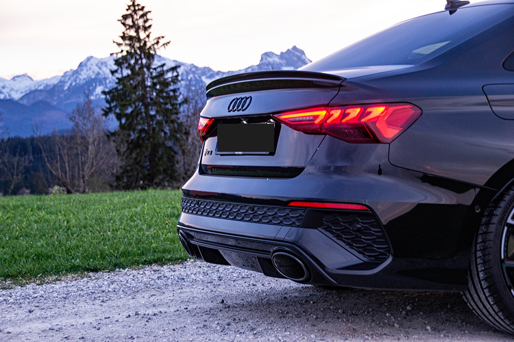 Back view detail Audi RS3 8Y 2.5 TFSI north of Innsbruck