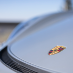 Logo Porsche Cayman GT4 on Lake Constance