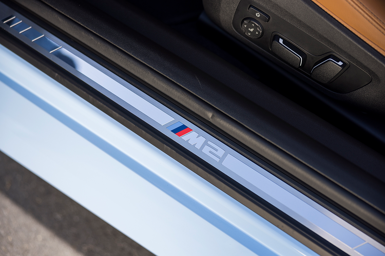 Model brand BMW M2 Coupe at Lake Constance