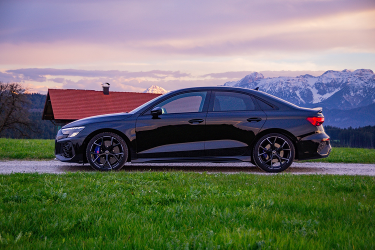 Side view Audi RS3 8Y 2.5 TFSI north of Innsbruck